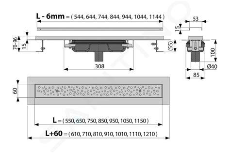Detail žľabu s roštom a zberným košom