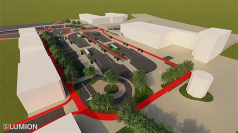 Schematické znázornenie nového dopravného riešenia pred stanicou