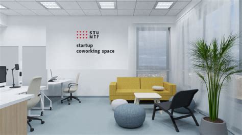 Vizualizácia moderného coworkingového priestoru