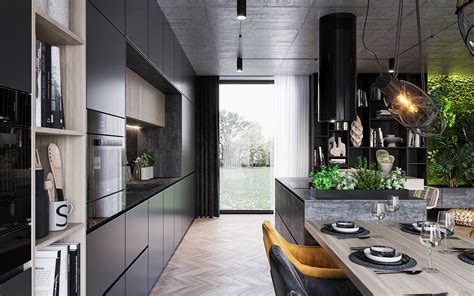 Interiér modernej kuchyne vybavenej spotrebičmi