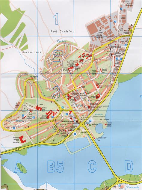 Mapa Kysuckého Nového Mesta s vyznačenými obytnými zónami