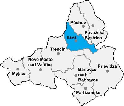 mapa okresu Ilava