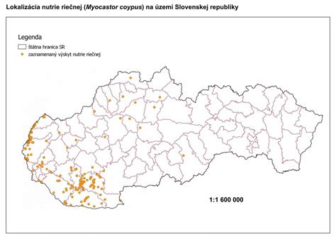 Mapa s vyznačenými lokalitami ponuky