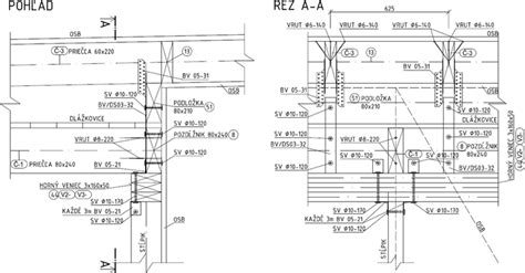 Detail spojenia drevených prvkov prístrešku