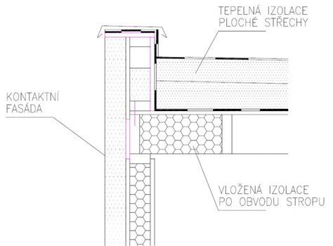 Schéma odvodnenia ploché strechy cez atiku s chrličom