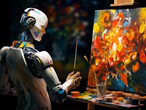 Ilustrácia zobrazujúca umelú inteligenciu tvoriacu umenie