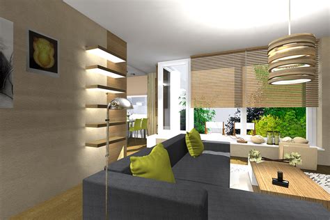 Moderná obývacia izba s kuchynským kútom