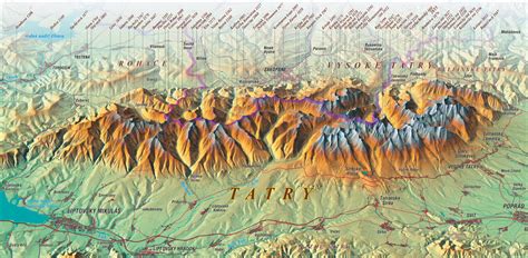 Mapa regiónu Vysoké Tatry s vyznačenými obcami