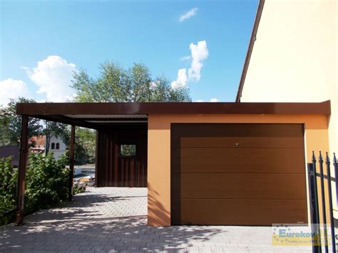 Vizualizácia garáže s prístreškom a dielňou