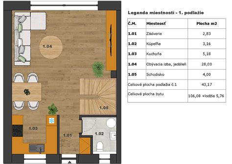 Pôdorys 2.NP chaty D