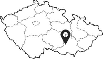 Mapa Slovenska s vyznačenou polohou Žiaru nad Hronom
