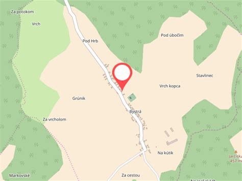 Mapa Medzilaborce s vyznačenou ulicou Tolstého