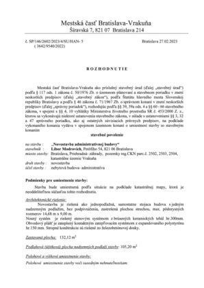 Ilustračný obrázok formulára žiadosti o stavebné povolenie