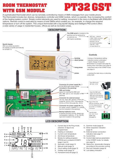 Schéma zapojenia termostatu ELEKTROBOCK PT32 GST
