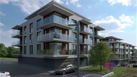 Vizualizácia bytového komplexu Križík s obchodným centrom