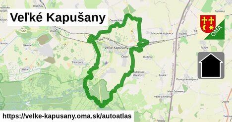 Mapa mesta Veľké Kapušany s vyznačeným sídliskom P.O. Hviezdoslava