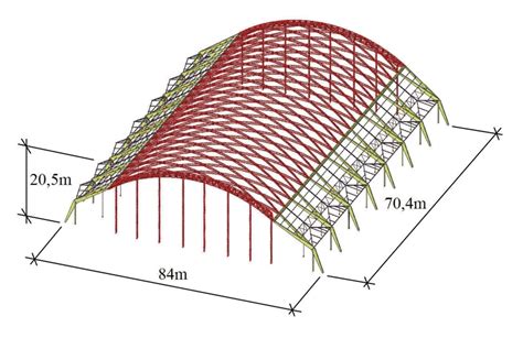 model priehradového väzníka
