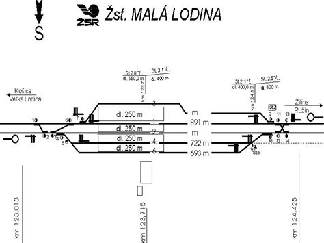 Schéma železničnej stanice Košice s vyznačenými nástupišťami a koľajami