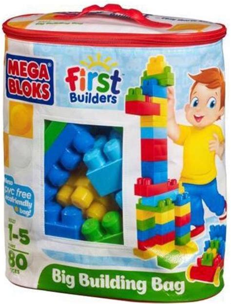 Veľké farebné Mega Bloks kocky v taške