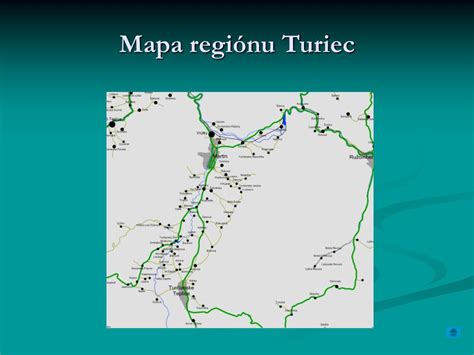 Mapa regiónu Turiec s vyznačenými Turčianskymi Teplicami