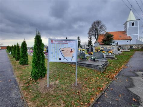 Mapa cintorína s vyznačenými hrobovými miestami