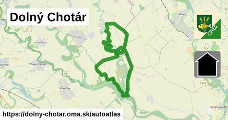 Mapa obce Dolný Chotár a okolie