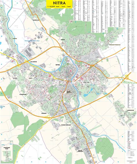 Mapa Nitry s vyznačenou lokalitou Zobor