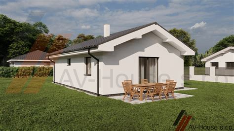 Pohľad na bungalov s modernou strechou