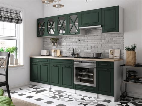 Tmavo zelená kuchynská linka