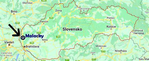 Mapa Malacky s vyznačenými športovými lokalitami
