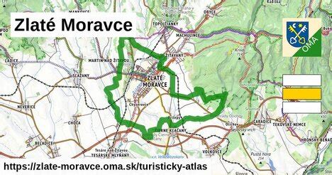 Mapa mesta Zlaté Moravce s vyznačenými oblasťami záujmu
