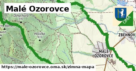mapa regiónu s vyznačenými obcami Malé Ozorovce, Veľké Ozorovce, Zemplínska Teplica a Sečovce