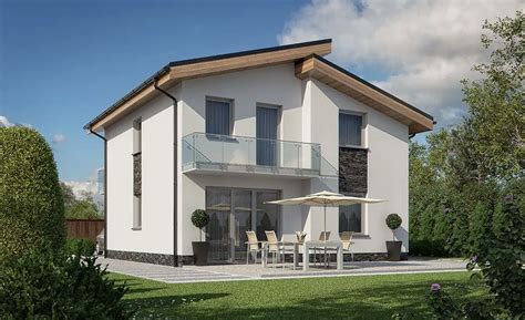 Ilustrácia modernej architektúry s pultovou strechou