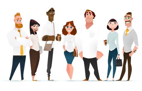 Ilustrácia skupiny ľudí pri ubytovaní