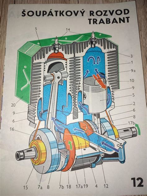 Detail 4-taktného motora vibračnej nohy
