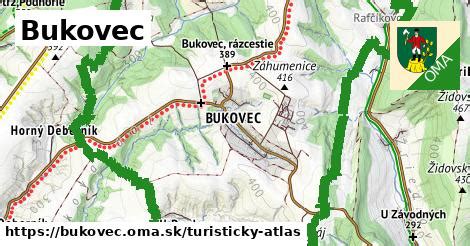 Mapa obce Bukovec a okolie