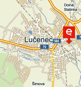 Mapa regiónu Lučenec a okolie
