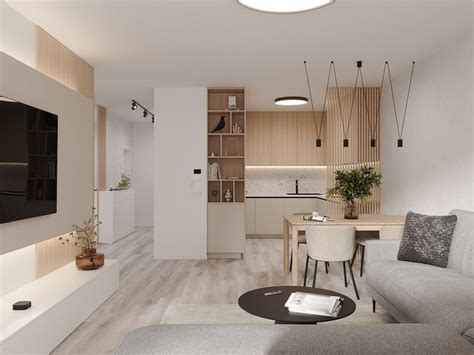 Interiér moderného bytu v projekte Bory Bývanie s výhľadom na zeleň