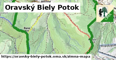 Mapa obce Oravský Biely Potok
