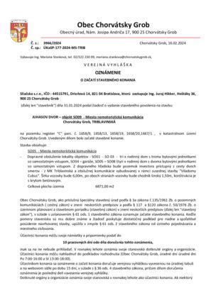 Diagram znázorňujúci jednotlivé kroky stavebného konania