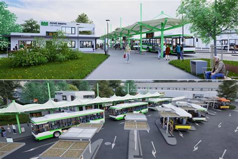Vizualizácia modernej autobusovej zastávky