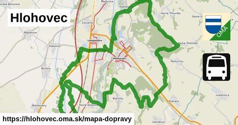 Mapa Hlohovec a okolie