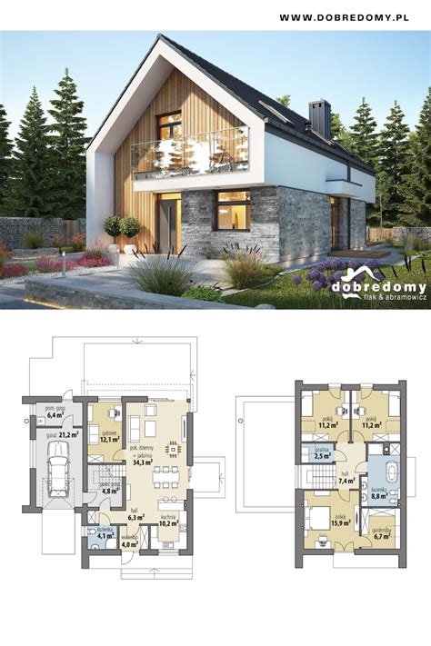 Ilustrácia moderného domu s dvojgarážou