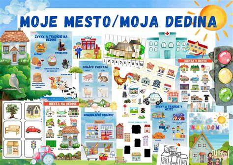 Infografika zobrazujúca rôzne aspekty života v meste ovplyvnené územným plánom (zelené plochy, doprava, bývanie)