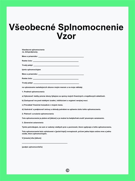 Vzor splnomocnenia na kolaudáciu rodinného domu