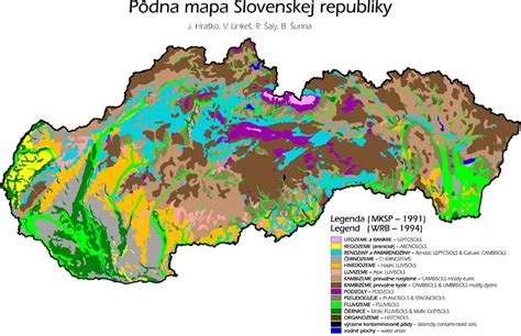 Mapa znázorňujúca typy pôdnych podloží