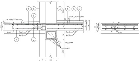 Detail styku stĺpa a prievlaku v betónovom skelete