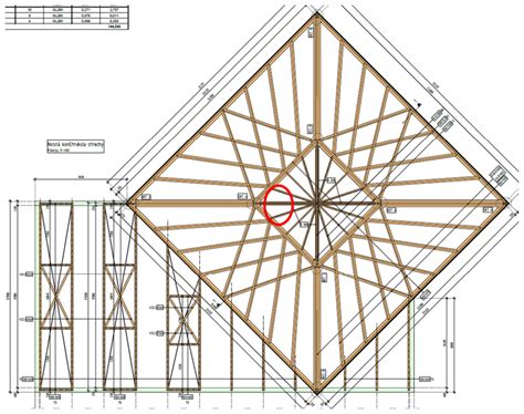 Detail drevenej stĺpikovej konštrukcie