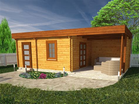 Moderná drevená zrubová stavba