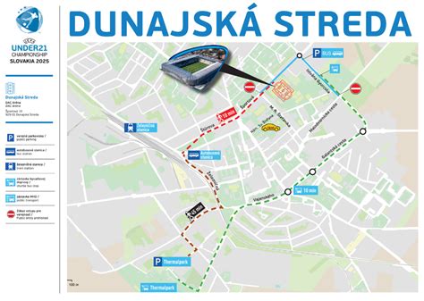Mapa okolia Dunajskej Stredy s vyznačenými atrakciami